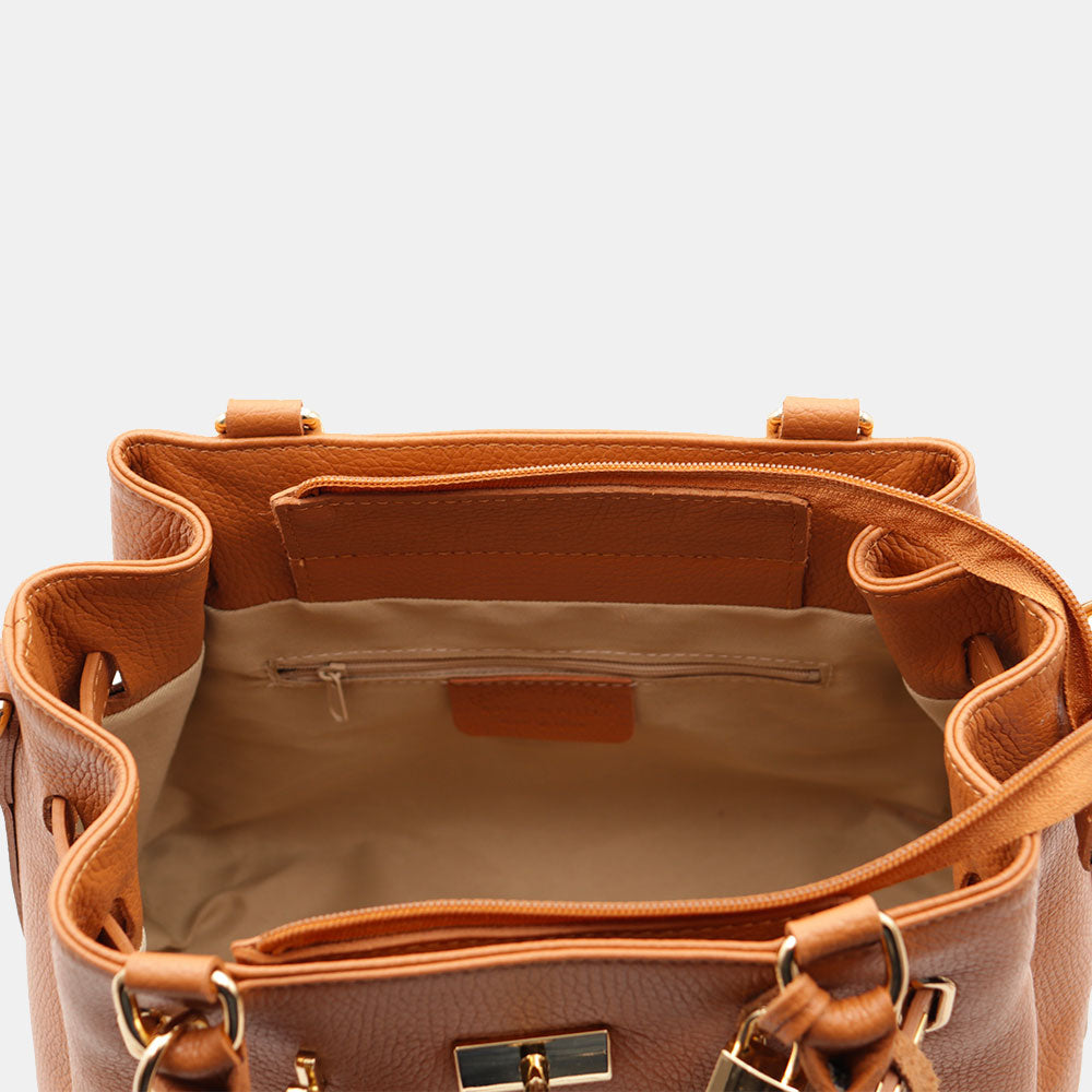 VIAVERDI Women's Handbag in Tan Leather Made in Italy, Artimino Line