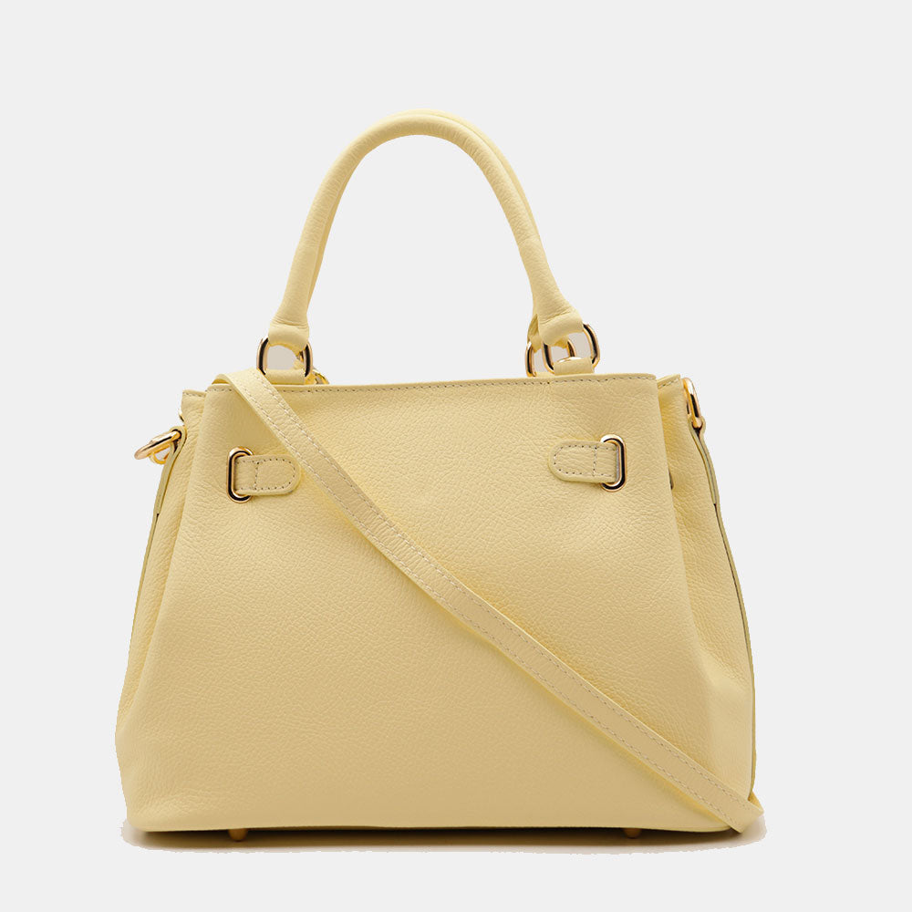 Borsa Donna a Mano VIAVERDI in Pelle Gialla Made in Italy linea Artimino