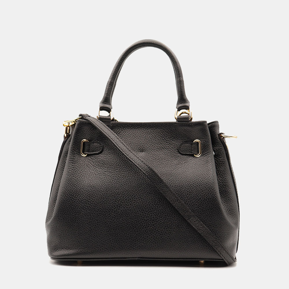 Borsa Donna a Mano VIAVERDI in Pelle Nera Made in Italy linea Artimino