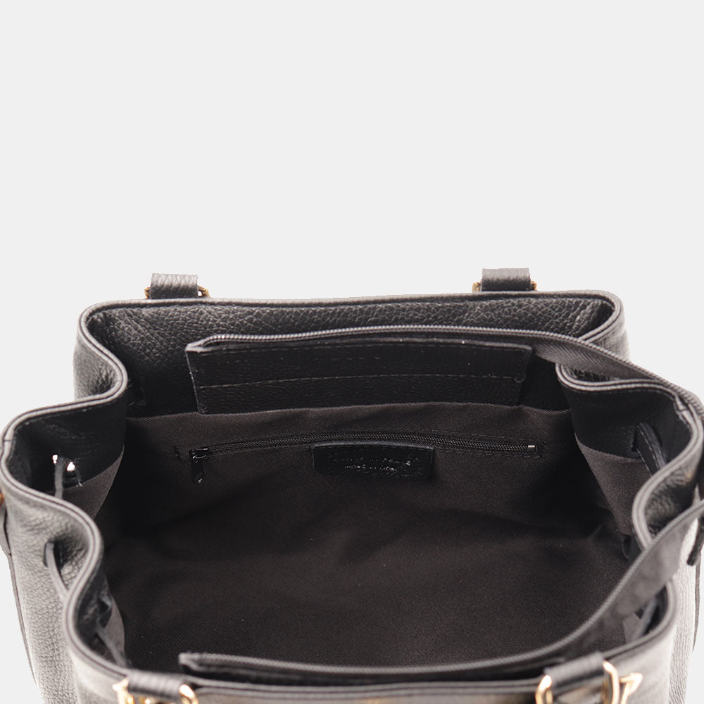 Borsa Donna a Mano VIAVERDI in Pelle Nera Made in Italy linea Artimino