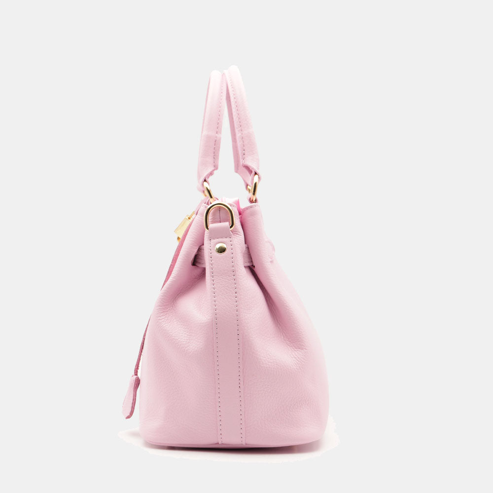 VIAVERDI Women's Handbag in Pink Leather Made in Italy, Artimino Line