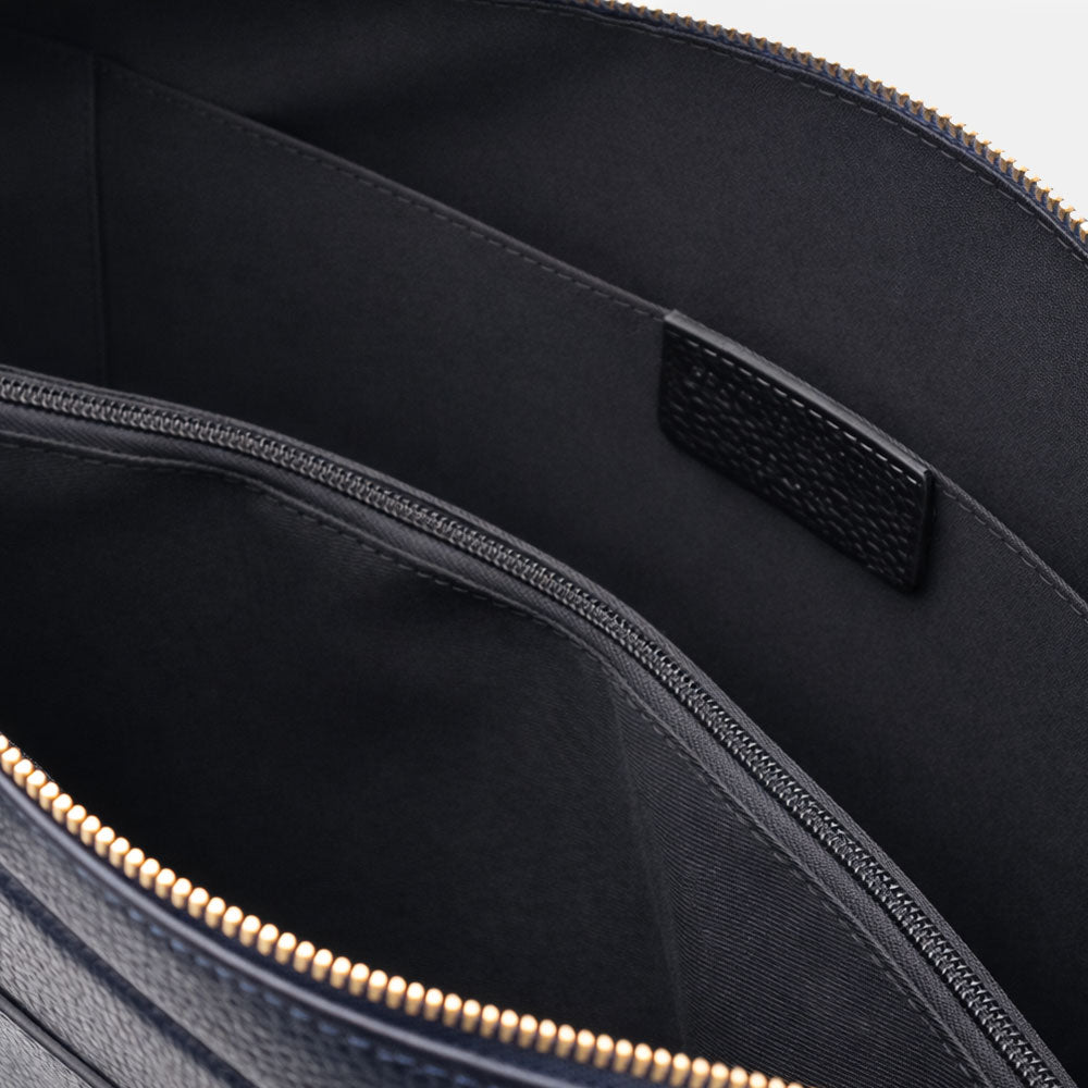 VIAVERDI Blue Leather Business Bag Made in Italy - 15.6" Laptop Holder