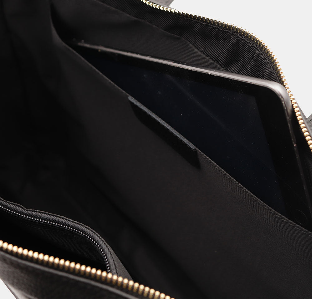 Borsa Business in Pelle Nera VIAVERDI Made in Italy - Porta Pc 15.6