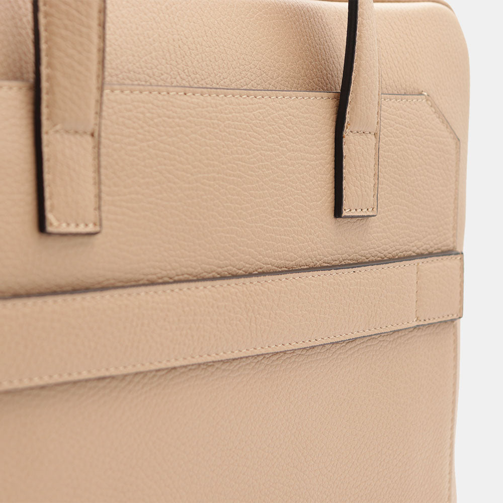 Borsa Business in Pelle Taupe VIAVERDI Made in Italy - Porta Pc 15.6