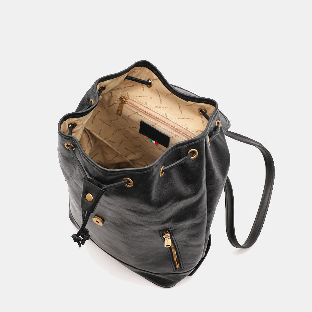 Zaino Donna in Pelle Nero VIAVERDI Made in Italy linea Firenze