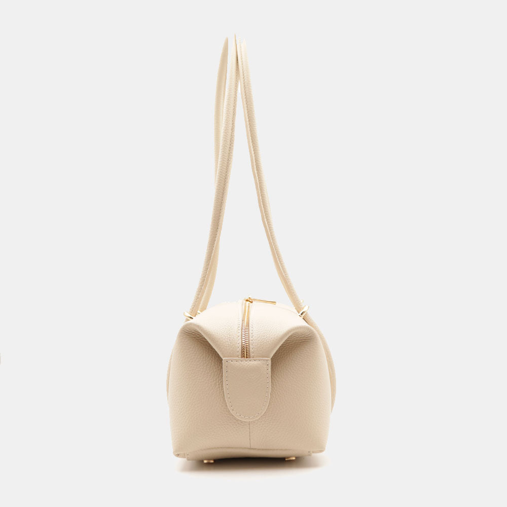 Borsa Donna a Spalla VIAVERDI in Pelle Beige Made in Italy linea San Gimignano