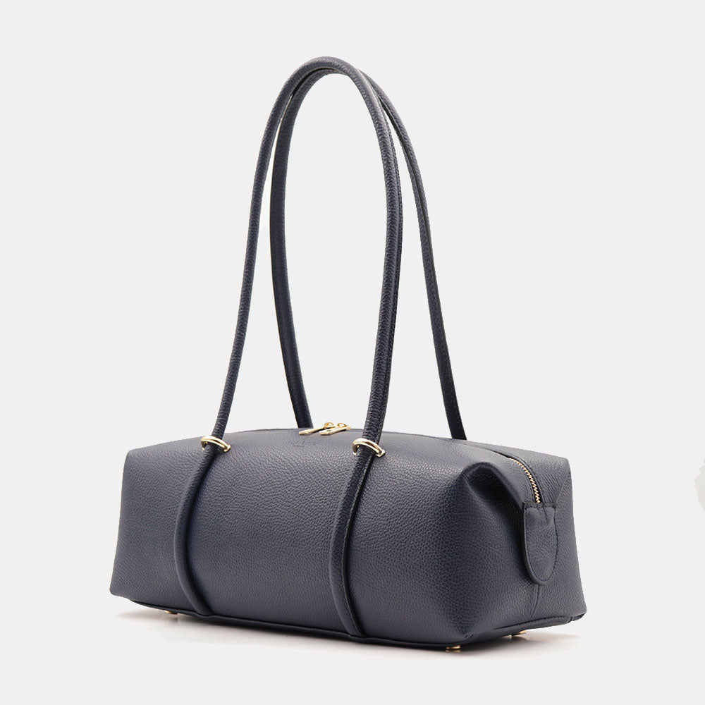 Borsa Donna a Spalla VIAVERDI in Pelle Blu Made in Italy linea San Gimignano