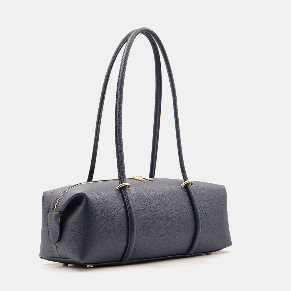 Borsa Donna a Spalla VIAVERDI in Pelle Blu Made in Italy linea San Gimignano