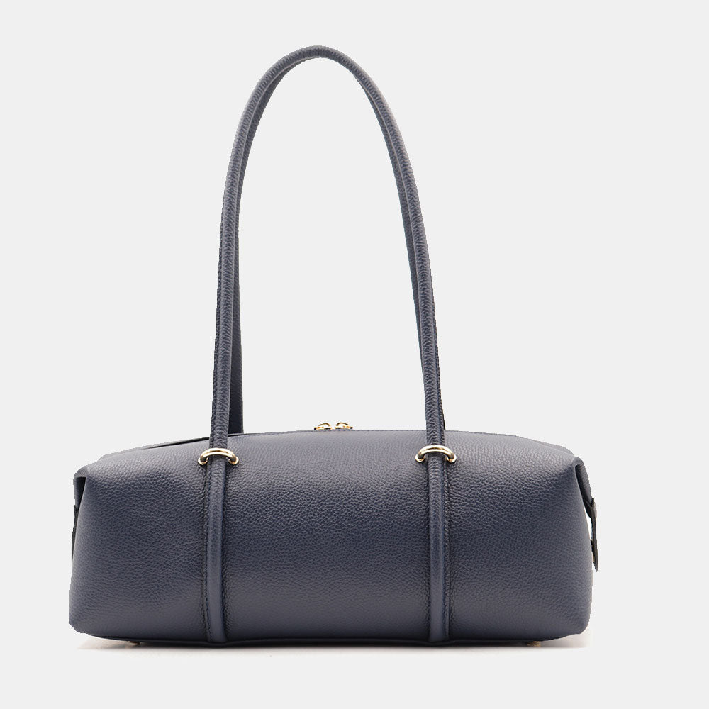 Borsa Donna a Spalla VIAVERDI in Pelle Blu Made in Italy linea San Gimignano