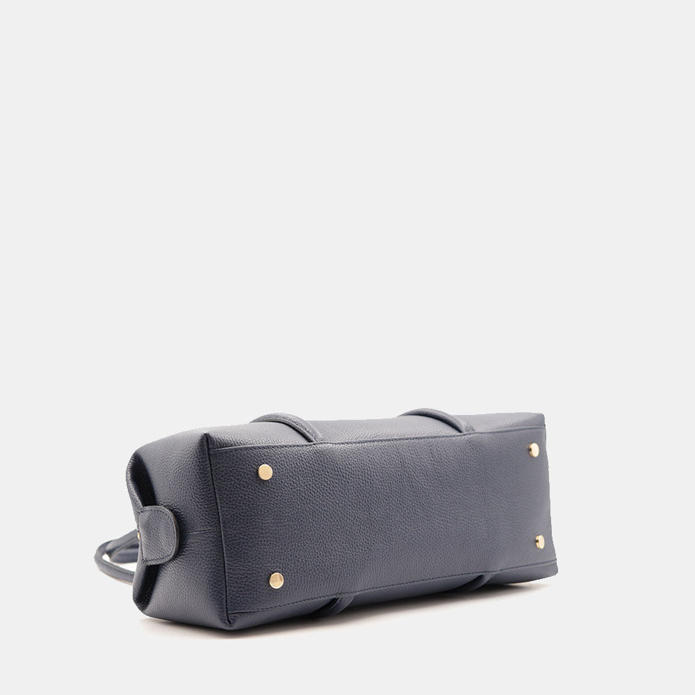 Borsa Donna a Spalla VIAVERDI in Pelle Blu Made in Italy linea San Gimignano