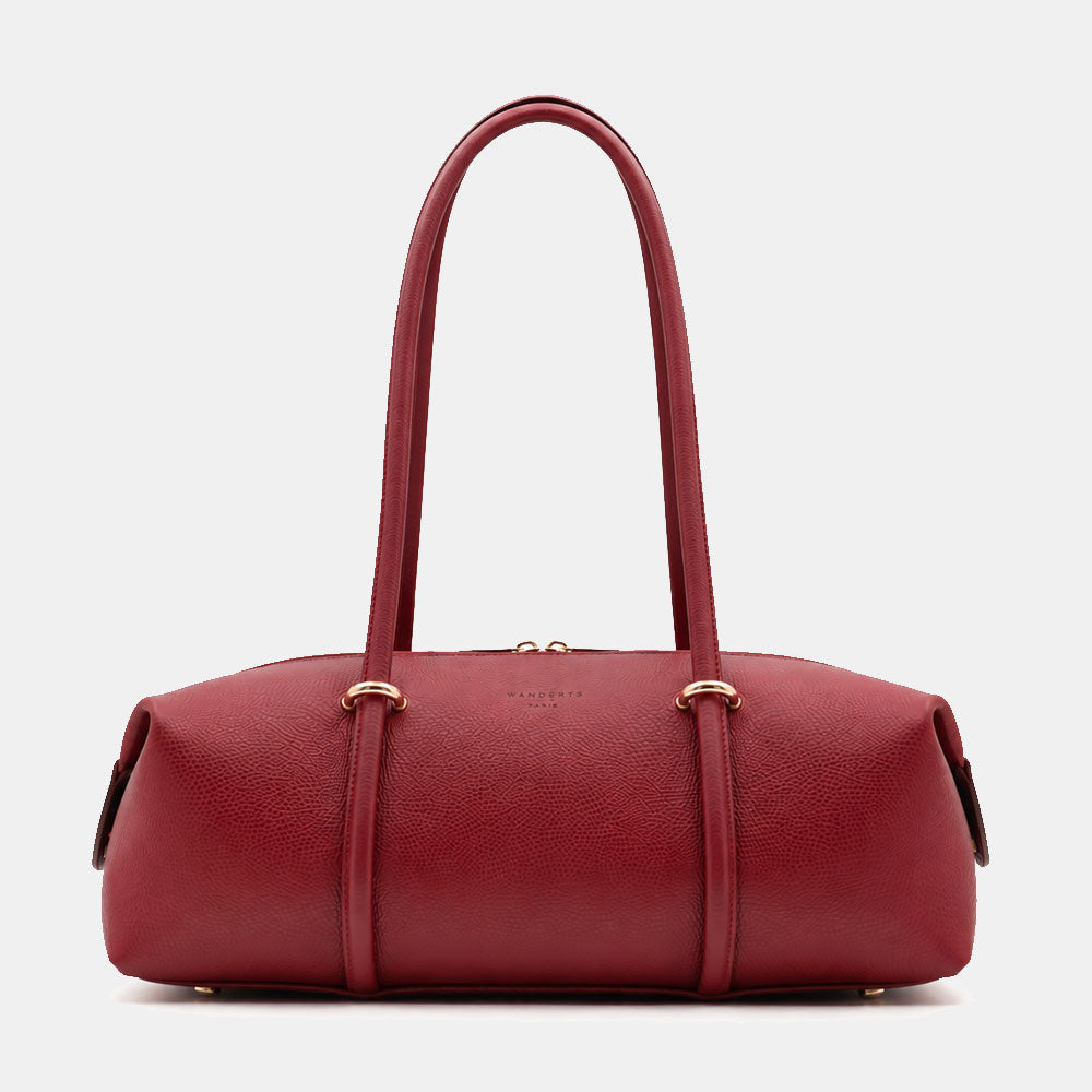 Borsa Donna a Spalla VIAVERDI in Pelle Bordeaux Scuro Made in Italy linea San Gimignano