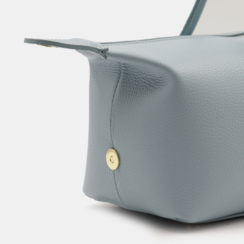 Borsa Donna a Spalla VIAVERDI in Pelle Celeste Made in Italy linea San Gimignano