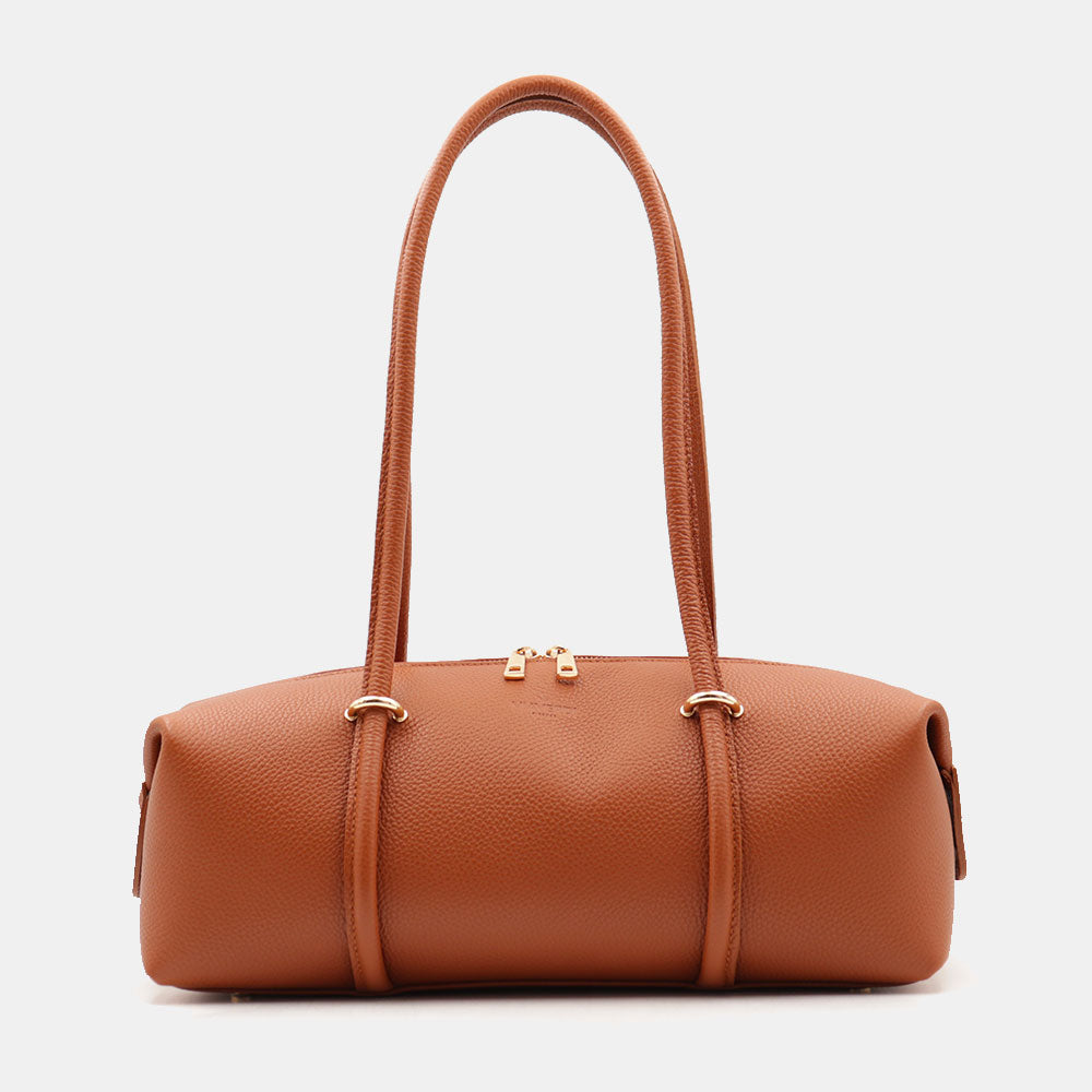 Borsa Donna a Spalla VIAVERDI in Pelle color Cuoio Made in Italy linea San Gimignano