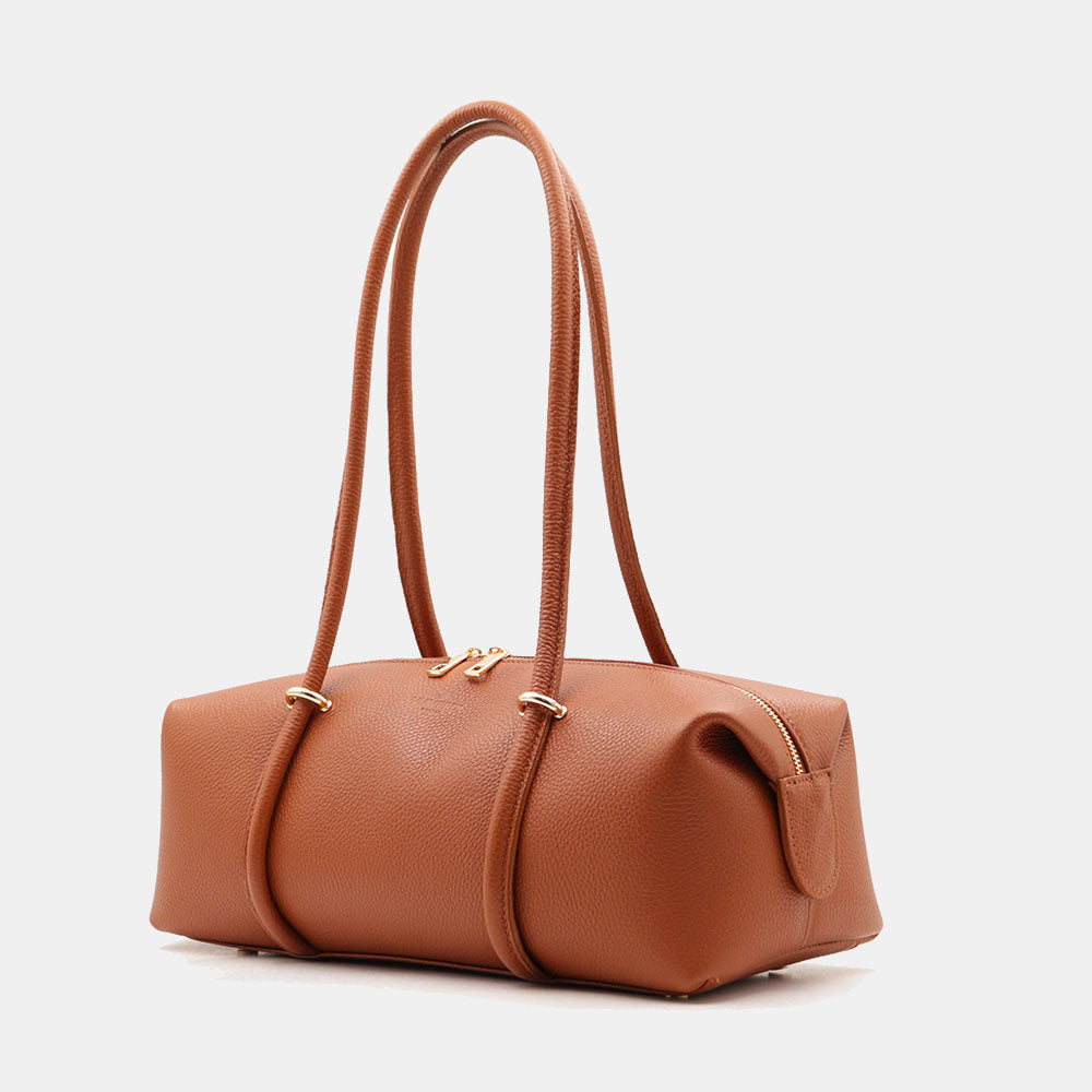 Borsa Donna a Spalla VIAVERDI in Pelle color Cuoio Made in Italy linea San Gimignano