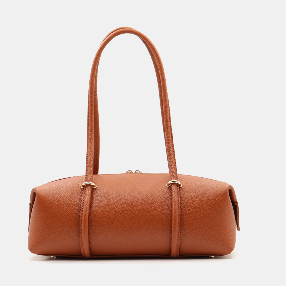 Borsa Donna a Spalla VIAVERDI in Pelle color Cuoio Made in Italy linea San Gimignano