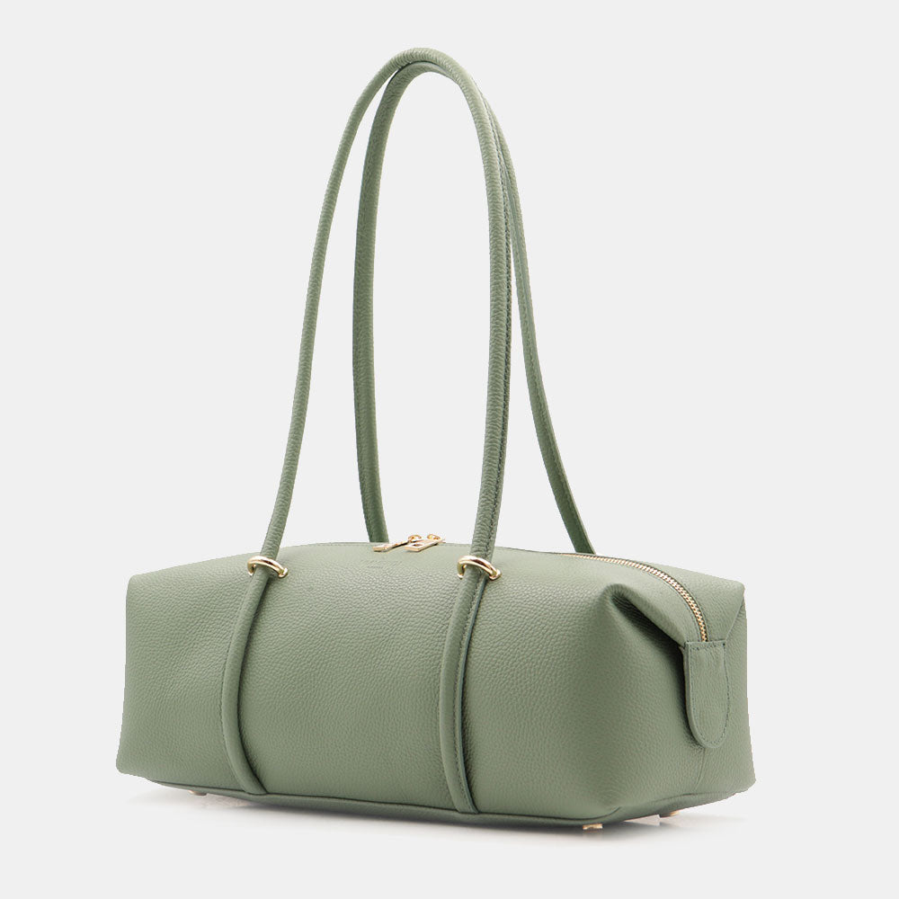 Borsa Donna a Spalla VIAVERDI in Pelle Verde Menta Made in Italy linea San Gimignano
