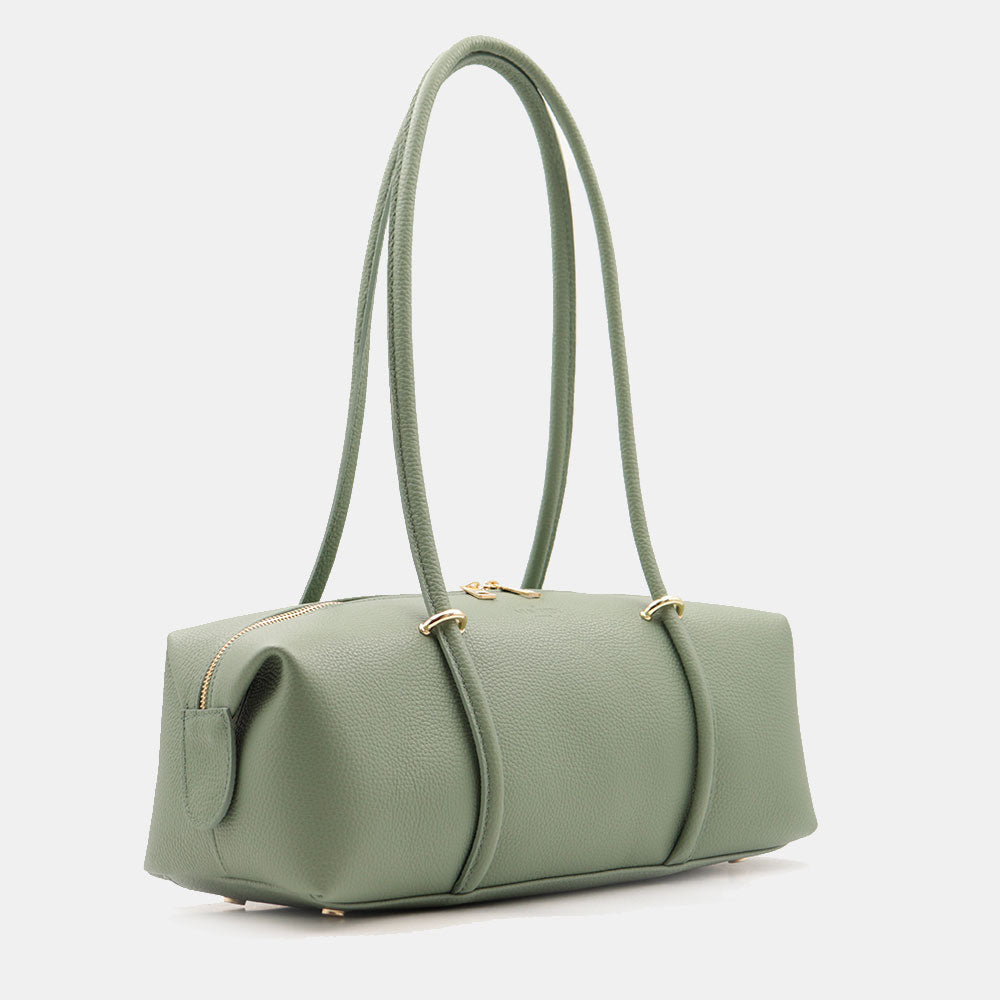 Borsa Donna a Spalla VIAVERDI in Pelle Verde Menta Made in Italy linea San Gimignano