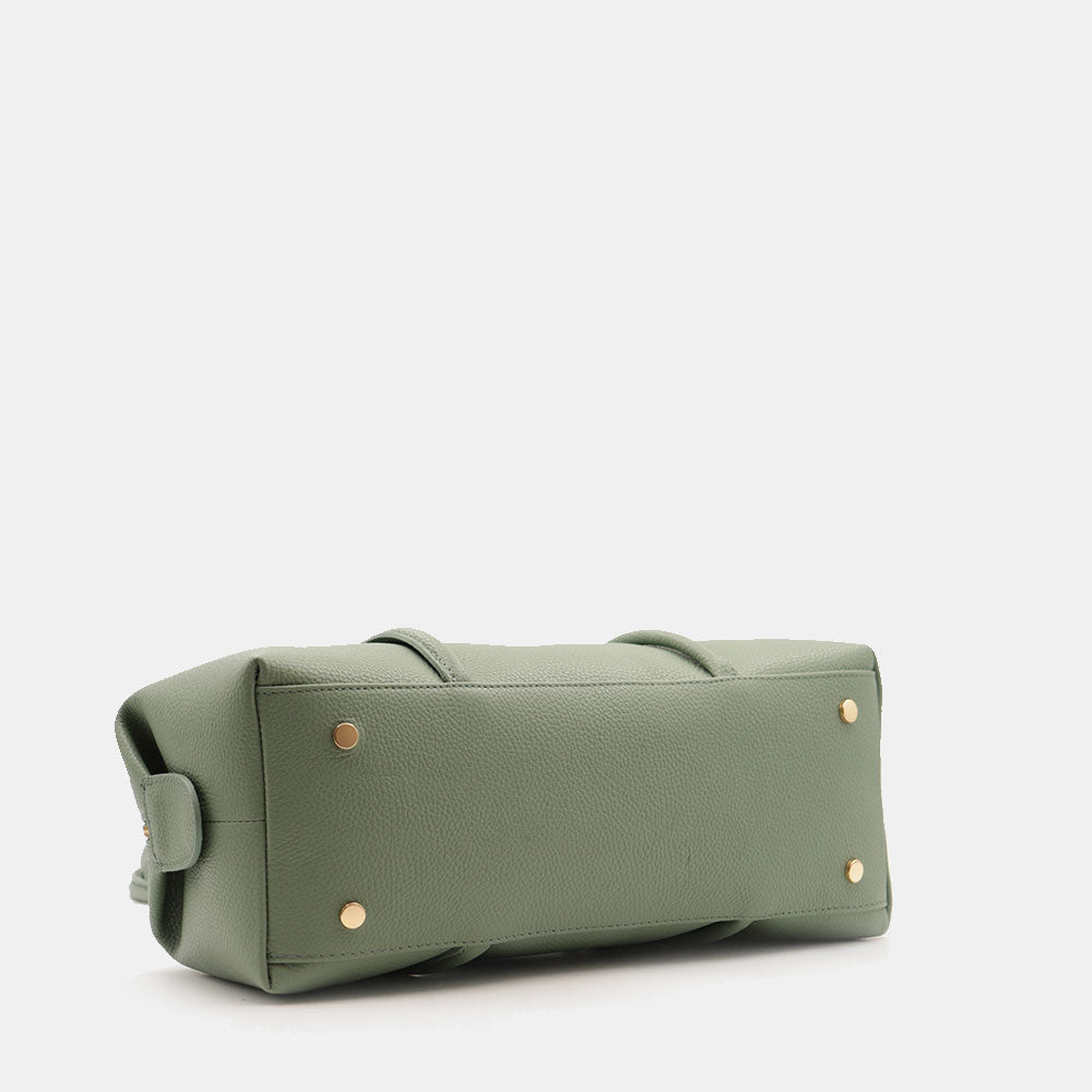 Borsa Donna a Spalla VIAVERDI in Pelle Verde Menta Made in Italy linea San Gimignano