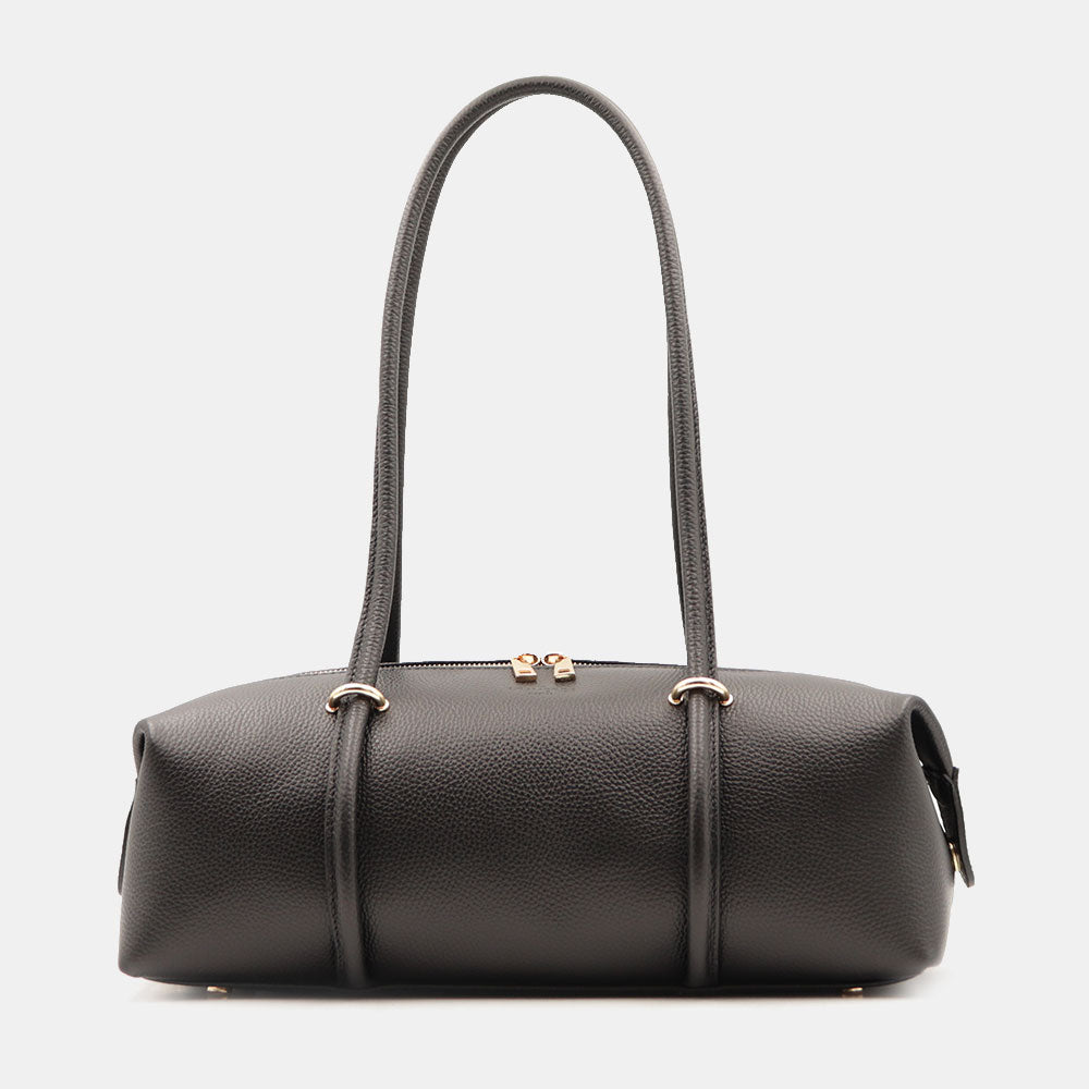Borsa Donna a Spalla VIAVERDI in Pelle Nera Made in Italy linea San Gimignano