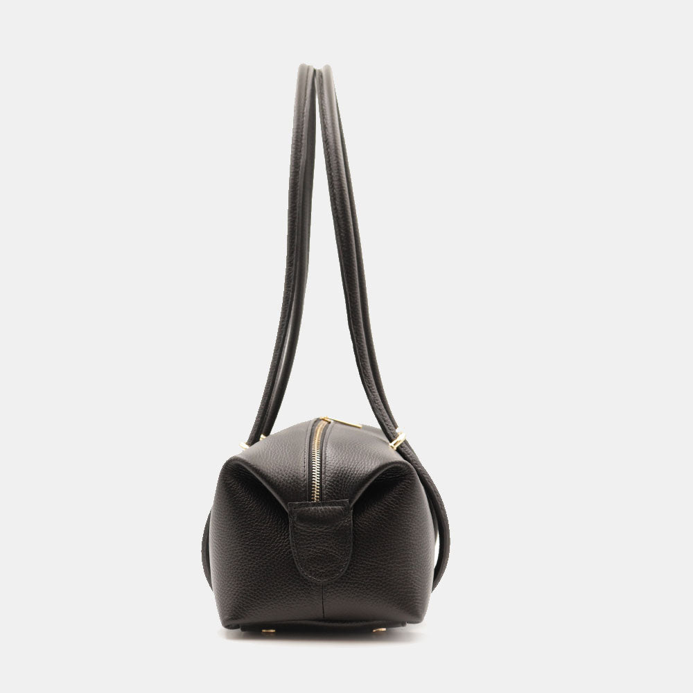 Borsa Donna a Spalla VIAVERDI in Pelle Nera Made in Italy linea San Gimignano