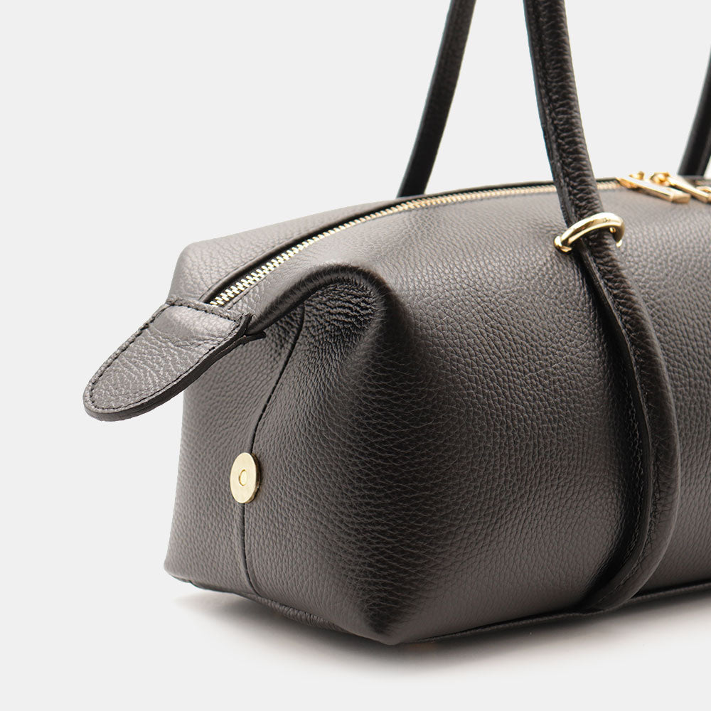 Borsa Donna a Spalla VIAVERDI in Pelle Nera Made in Italy linea San Gimignano