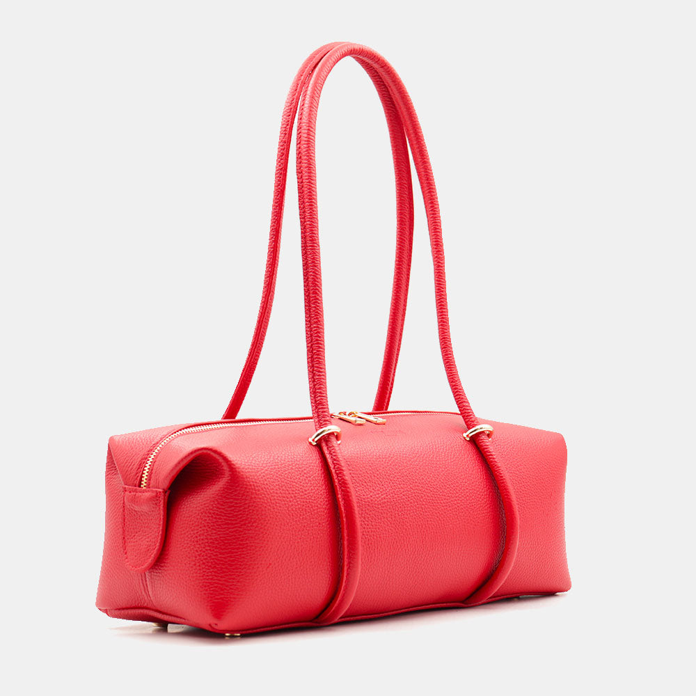 Borsa Donna a Spalla VIAVERDI in Pelle Rossa Made in Italy linea San Gimignano