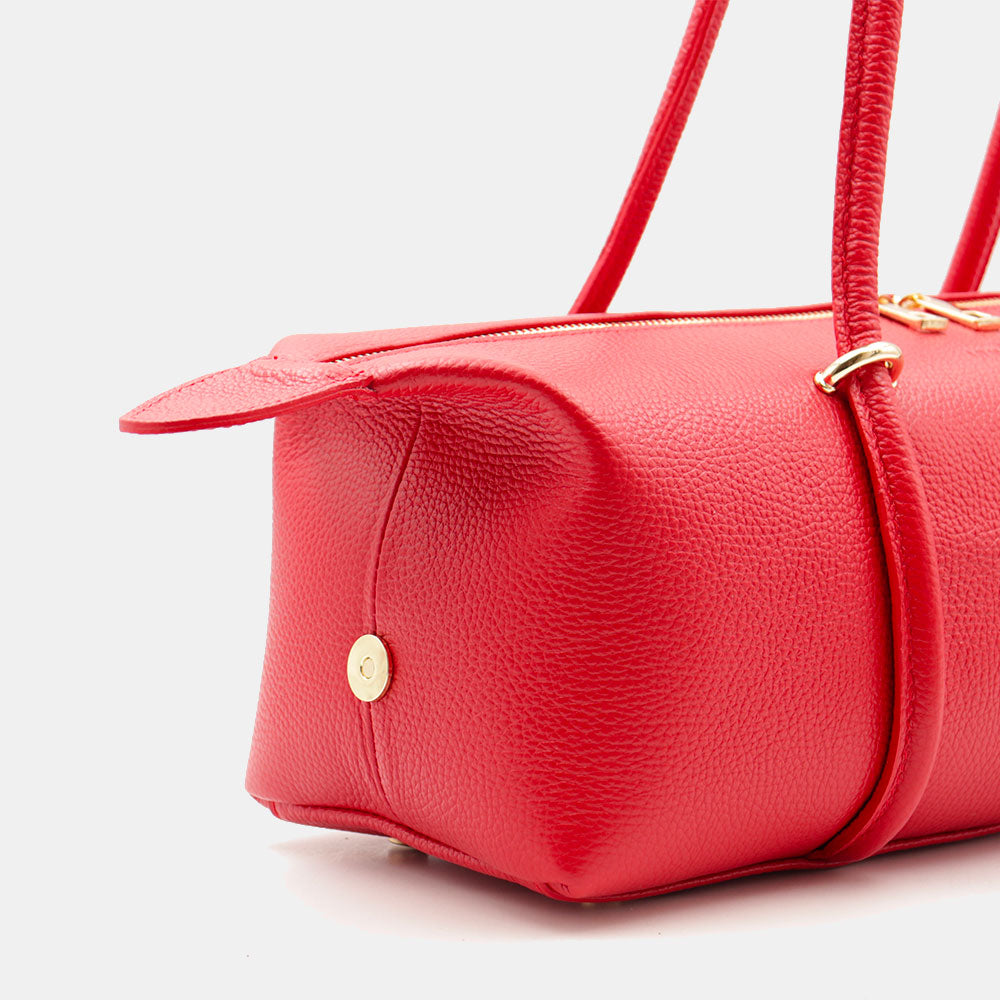 Borsa Donna a Spalla VIAVERDI in Pelle Rossa Made in Italy linea San Gimignano