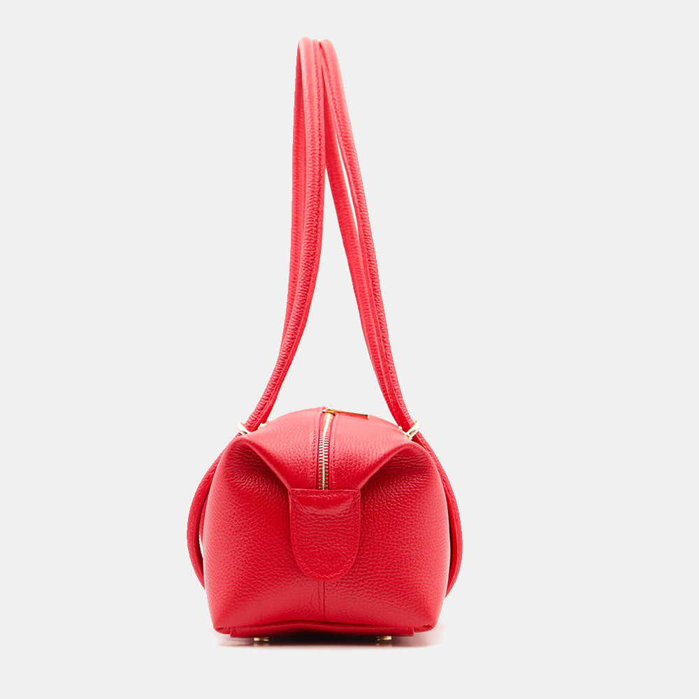 Borsa Donna a Spalla VIAVERDI in Pelle Rossa Made in Italy linea San Gimignano