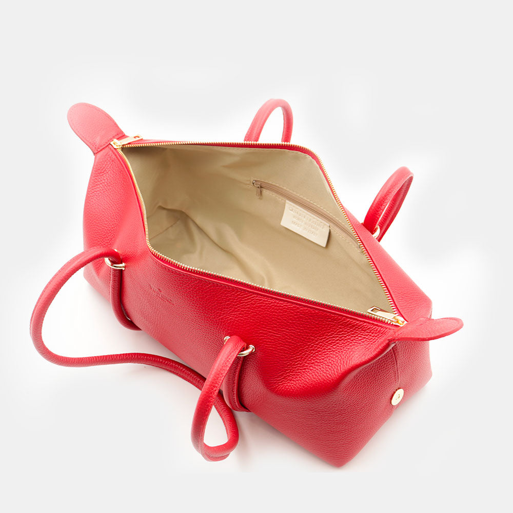 Borsa Donna a Spalla VIAVERDI in Pelle Rossa Made in Italy linea San Gimignano