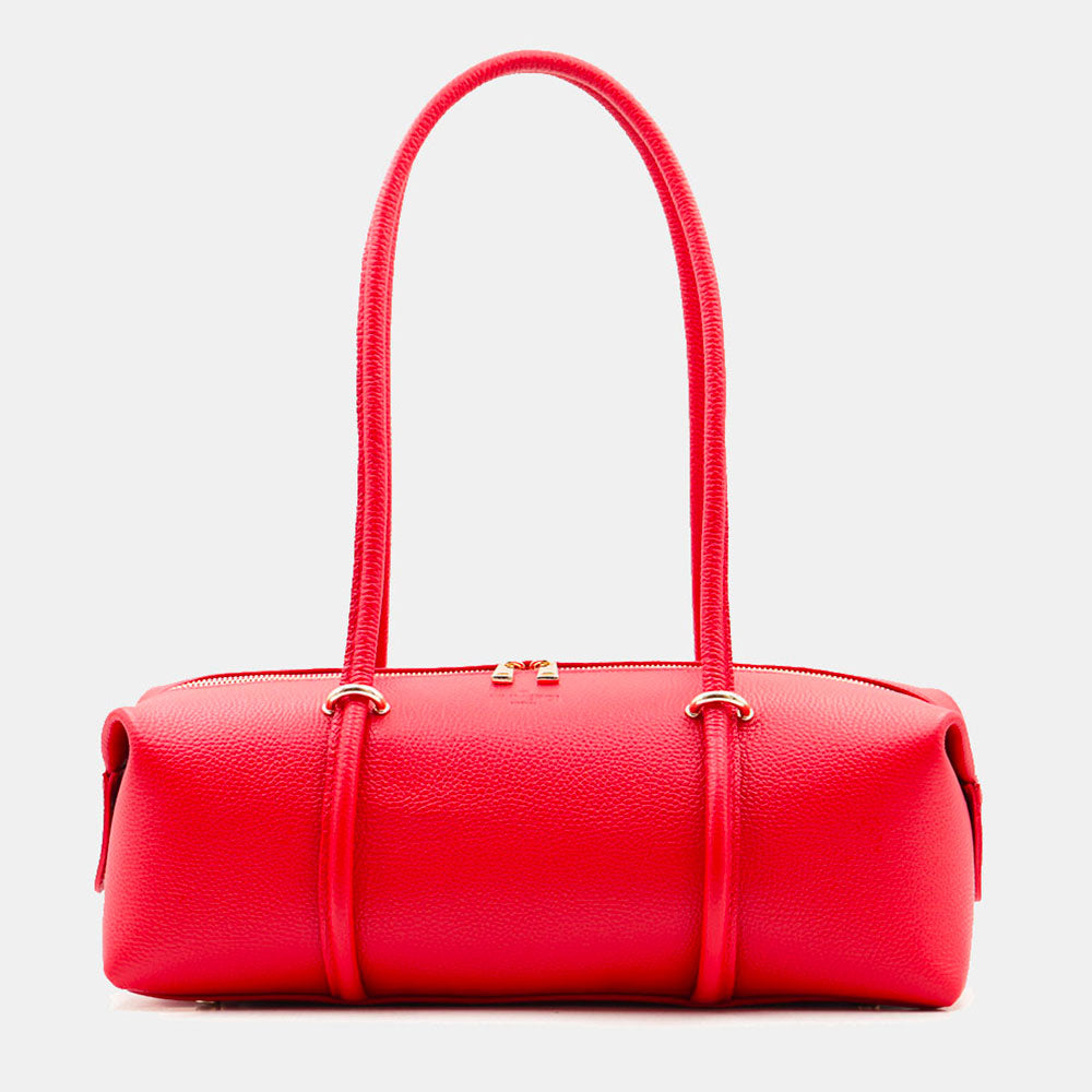 Borsa Donna a Spalla VIAVERDI in Pelle Rossa Made in Italy linea San Gimignano
