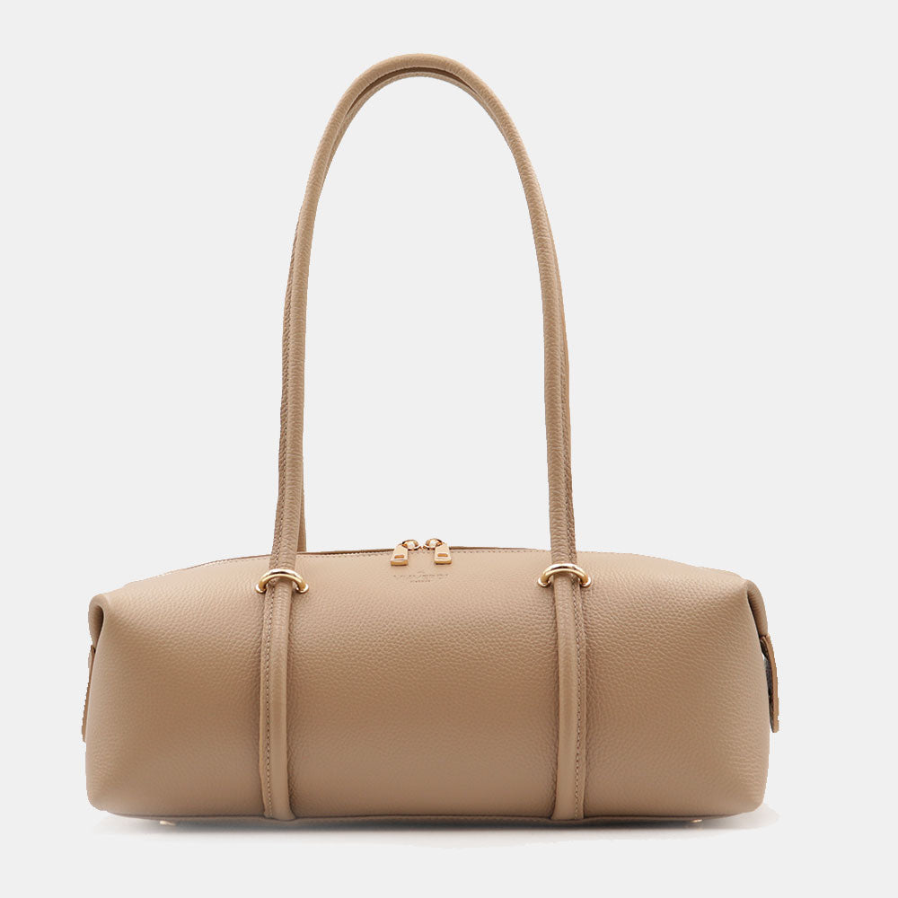 Borsa Donna a Spalla VIAVERDI in Pelle Taupe Made in Italy linea San Gimignano