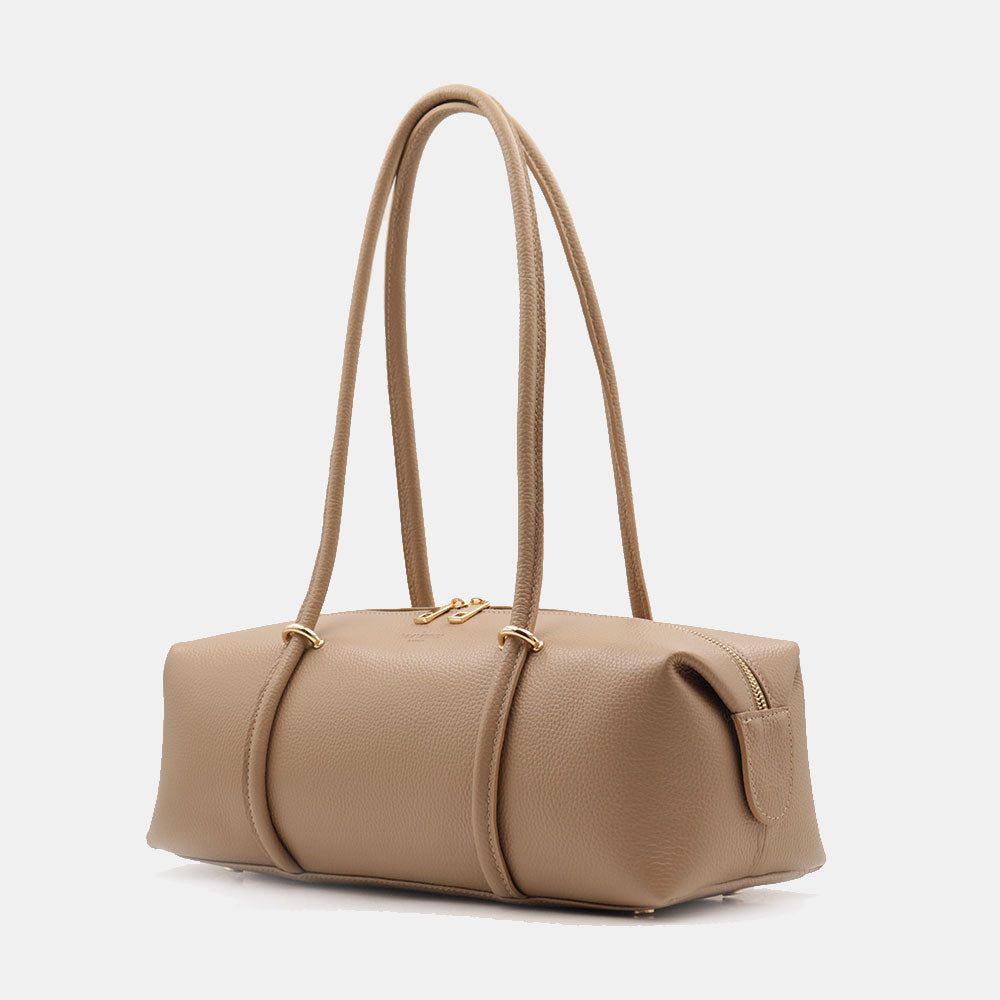 Borsa Donna a Spalla VIAVERDI in Pelle Taupe Made in Italy linea San Gimignano