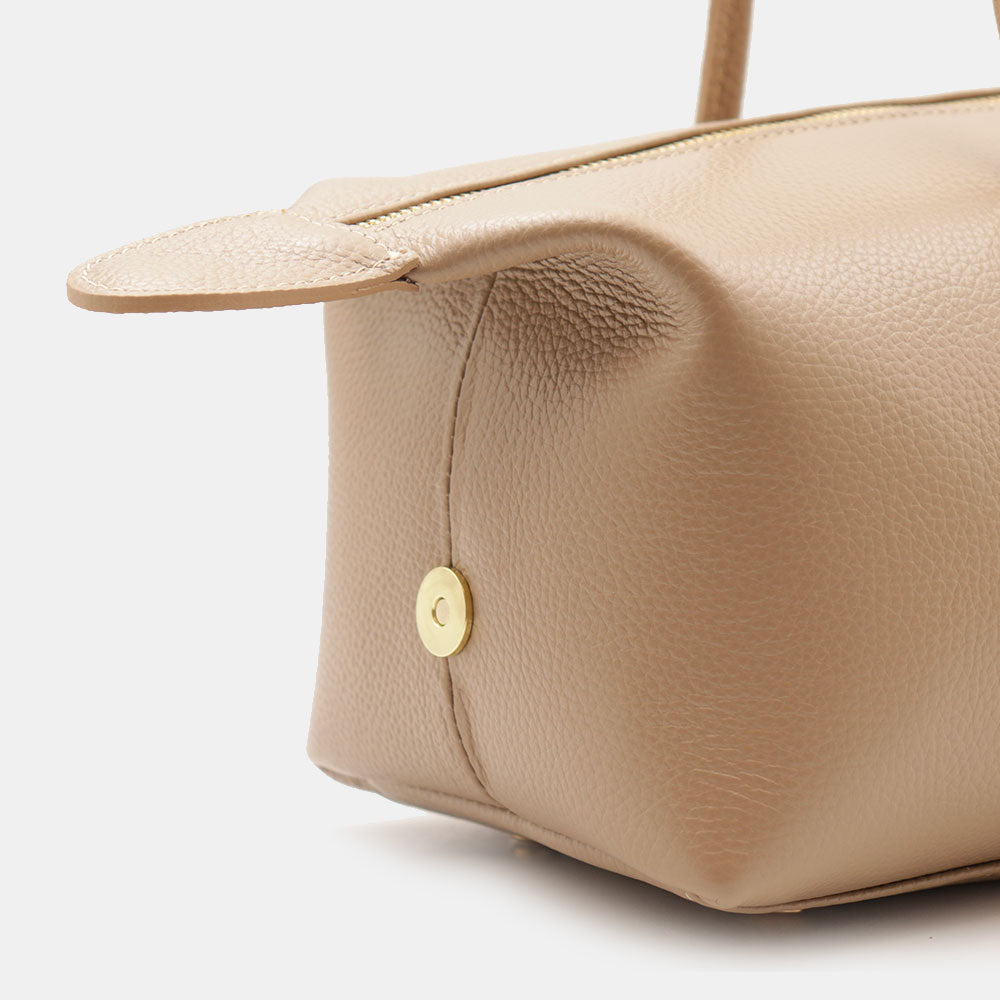 Borsa Donna a Spalla VIAVERDI in Pelle Taupe Made in Italy linea San Gimignano