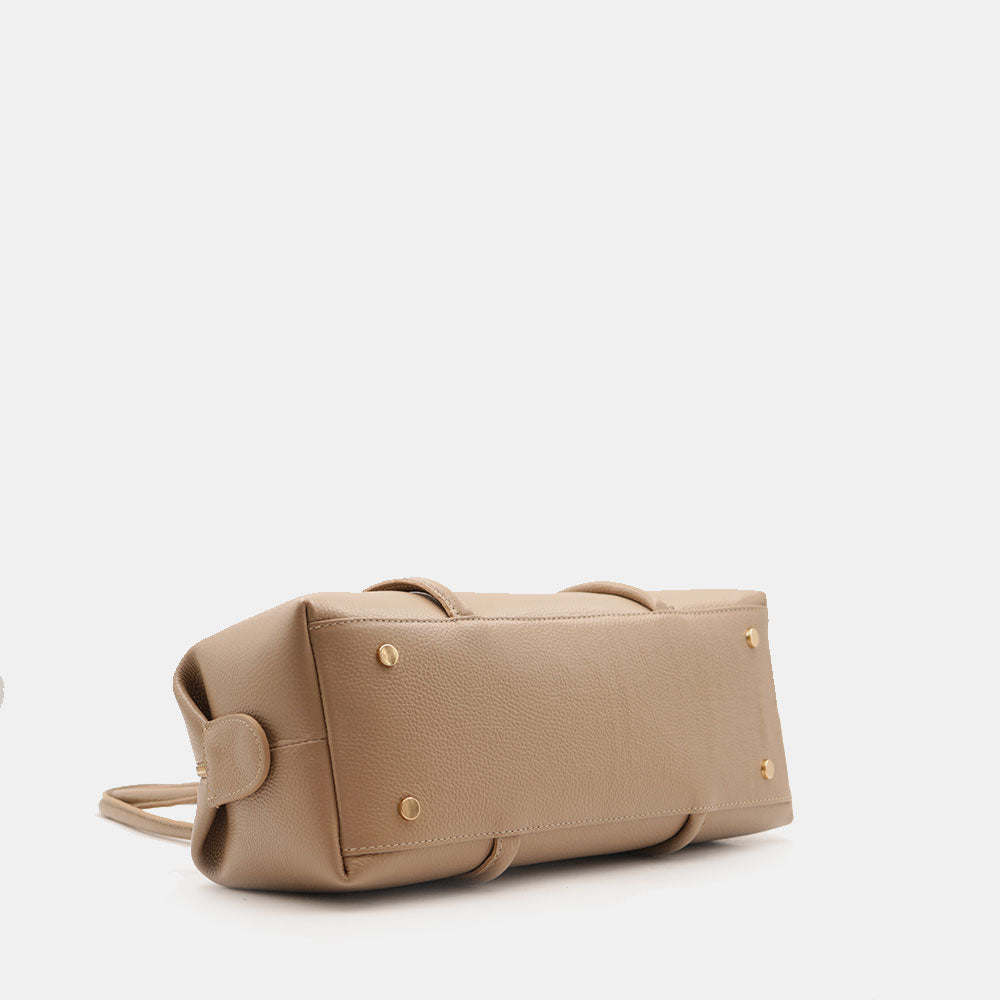 Borsa Donna a Spalla VIAVERDI in Pelle Taupe Made in Italy linea San Gimignano