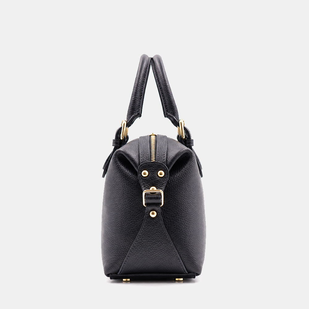 Borsa Bauletto VIAVERDI in Pelle Blu Made in Italy Linea San Gimignano