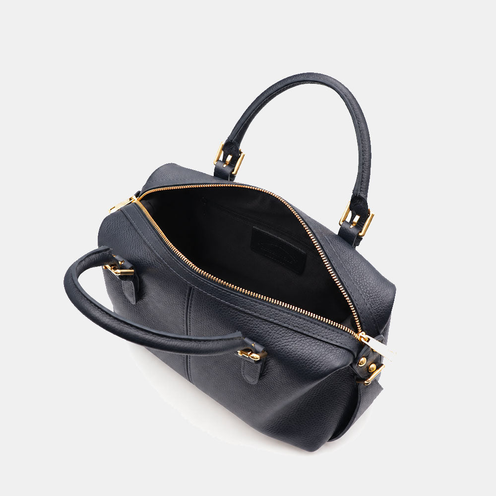 Borsa Bauletto VIAVERDI in Pelle Blu Made in Italy Linea San Gimignano