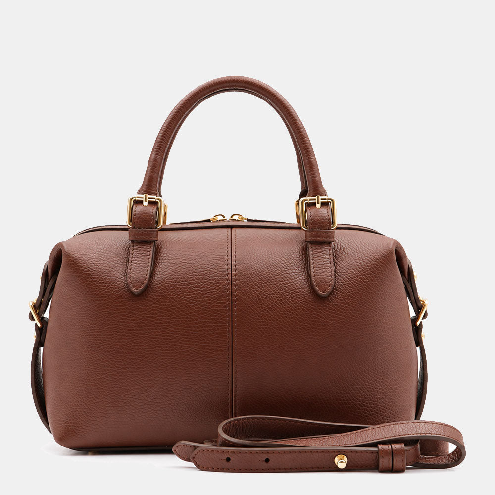 Borsa Bauletto VIAVERDI in Pelle Marrone Made in Italy Linea San Gimignano