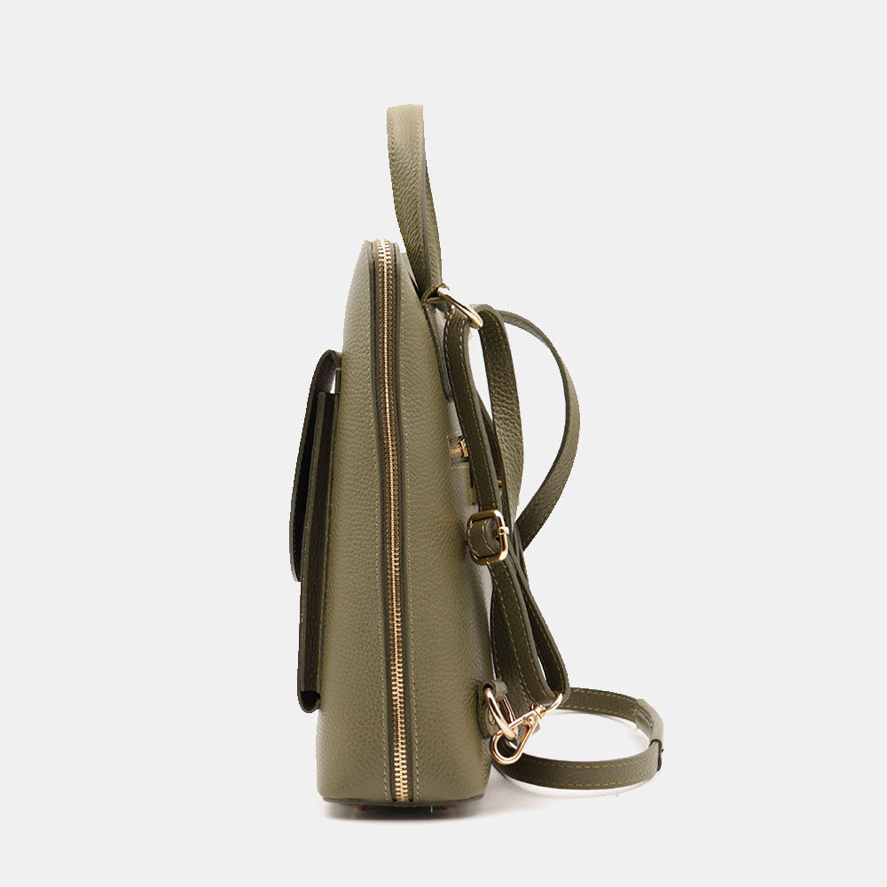 Zaino Donna in Pelle Verde VIAVERDI Made in Italy Linea San Gimignano