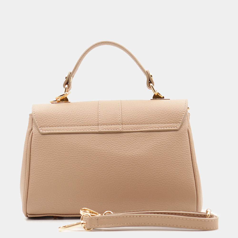 Borsa a Mano VIAVERDI in Pelle Taupe Made in Italy linea Montalcino