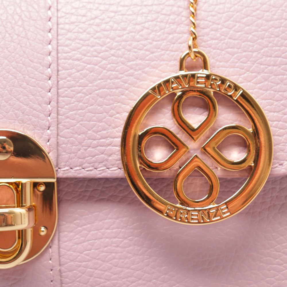 Borsa a Mano VIAVERDI in Pelle Lilla Made in Italy linea Montalcino