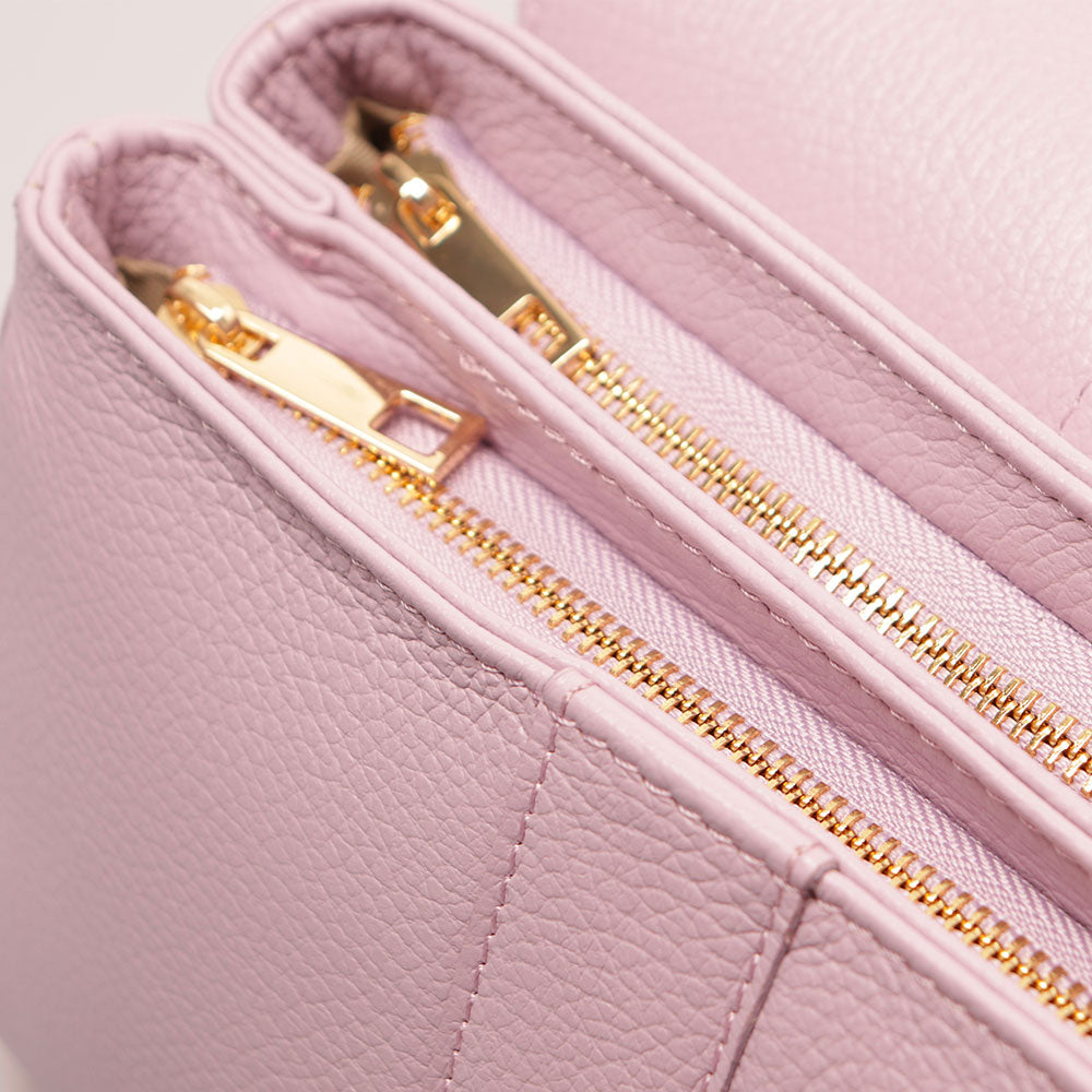 Borsa a Mano VIAVERDI in Pelle Lilla Made in Italy linea Montalcino