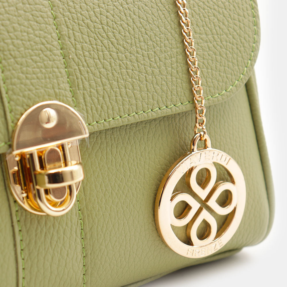Borsa a Mano VIAVERDI in Pelle Verde Made in Italy linea Montalcino