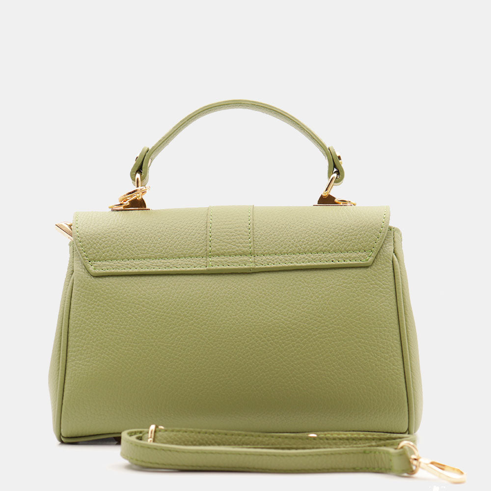 Borsa a Mano VIAVERDI in Pelle Verde Made in Italy linea Montalcino
