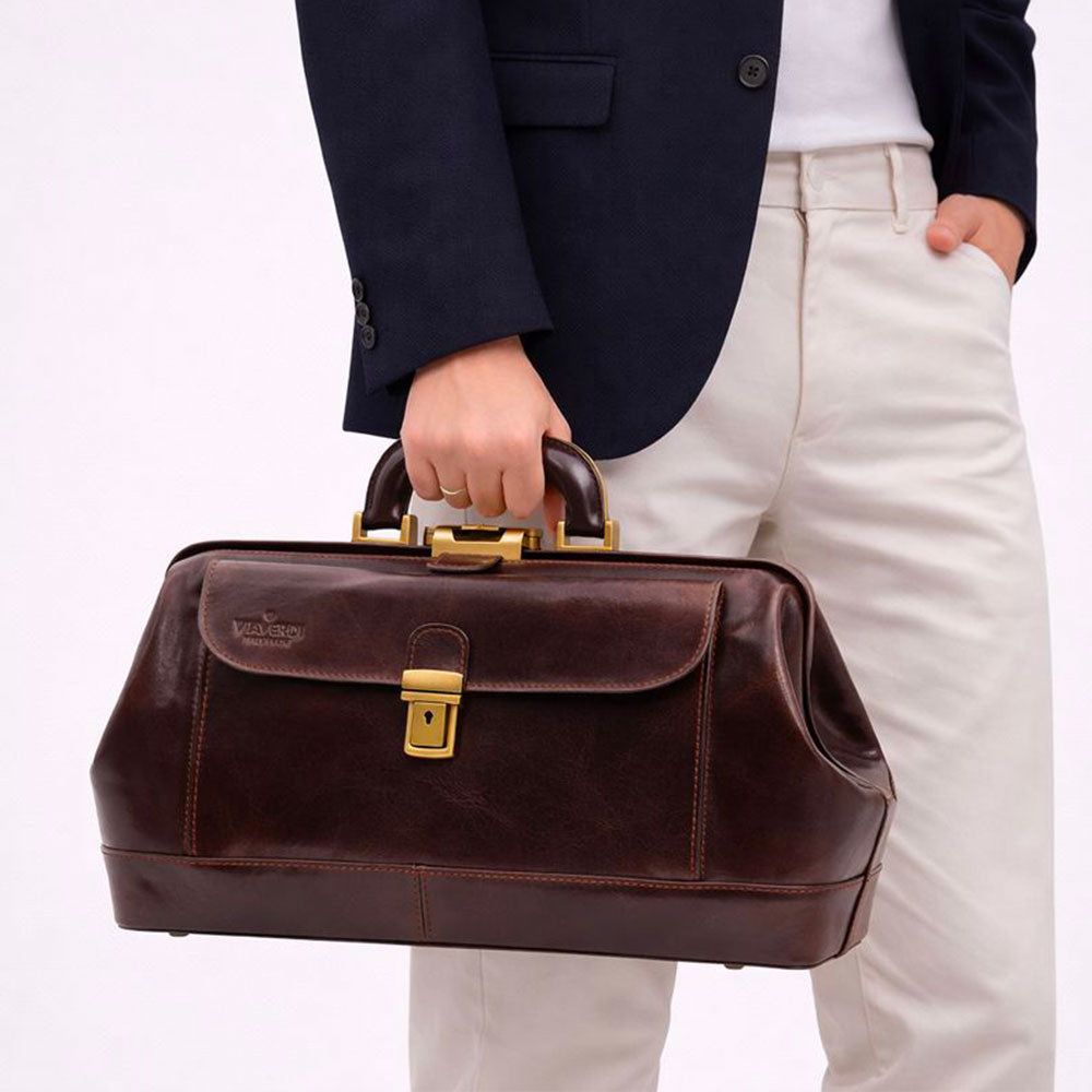 Borsa Medico Classica in Pelle Testa di Moro VIAVERDI Made in Italy linea Firenze