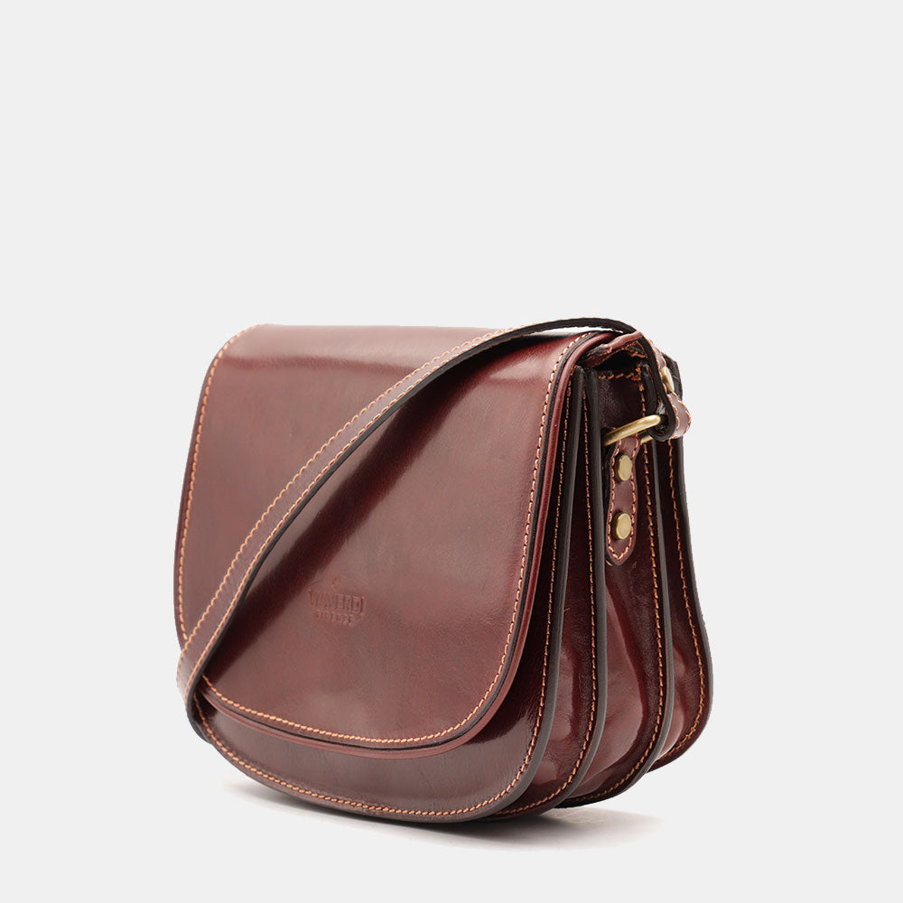 Borsa Tracolla VIAVERDI in Pelle Marrone Made in Italy linea Firenze