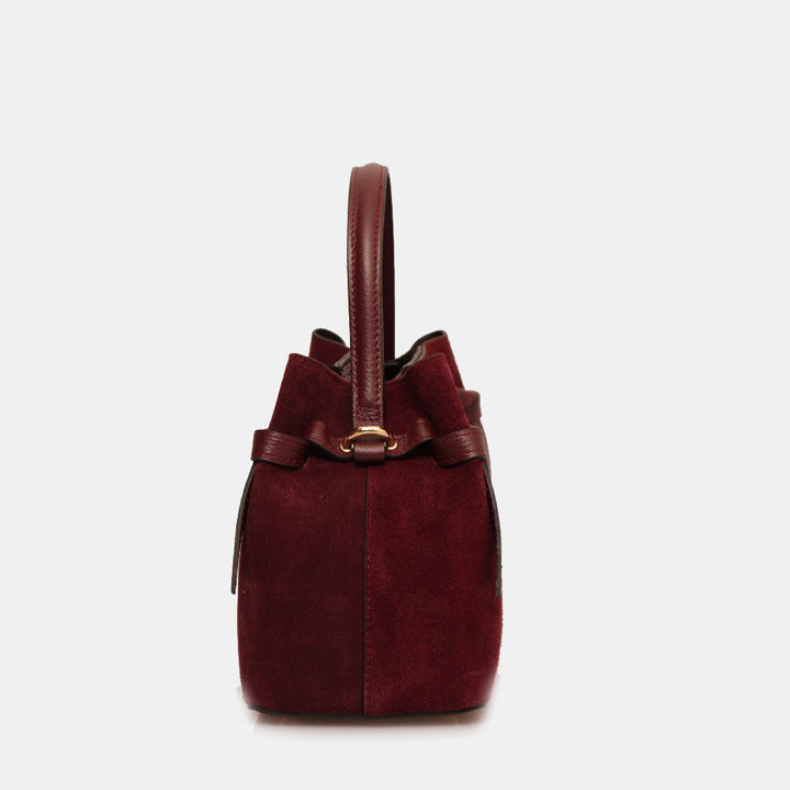 Borsa a Mano VIAVERDI in Camoscio Bordeaux Made in Italy linea Castiglione