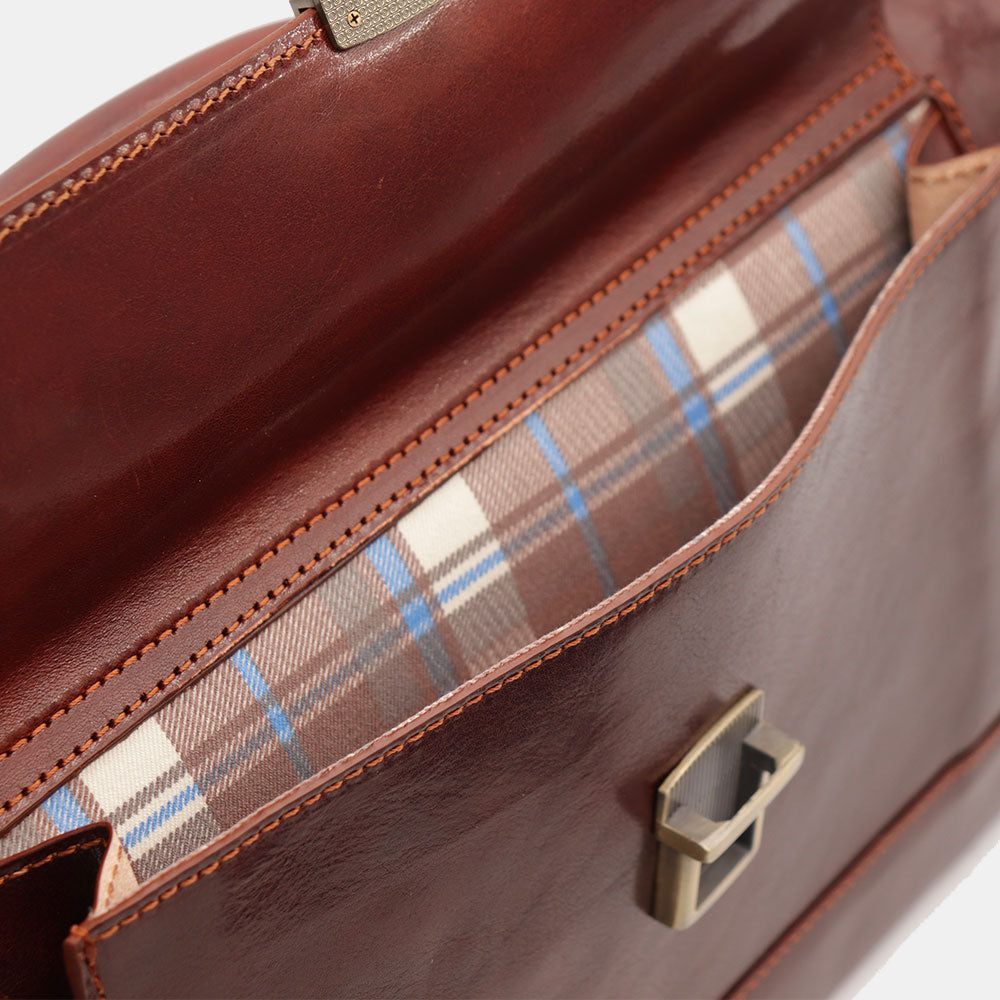 Borsa Medico Classica in Pelle Marrone VIAVERDI Made in Italy linea Firenze