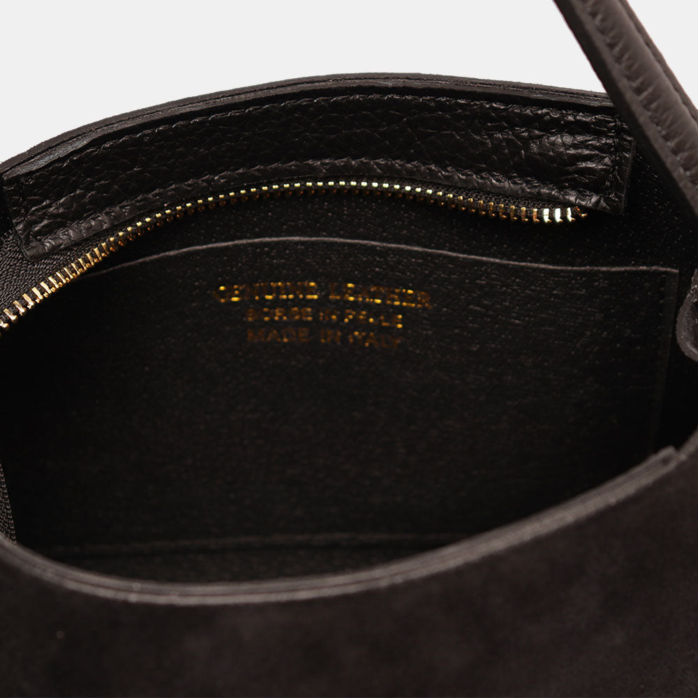 Borsa a Mano VIAVERDI in Camoscio Nera Made in Italy linea Castiglione