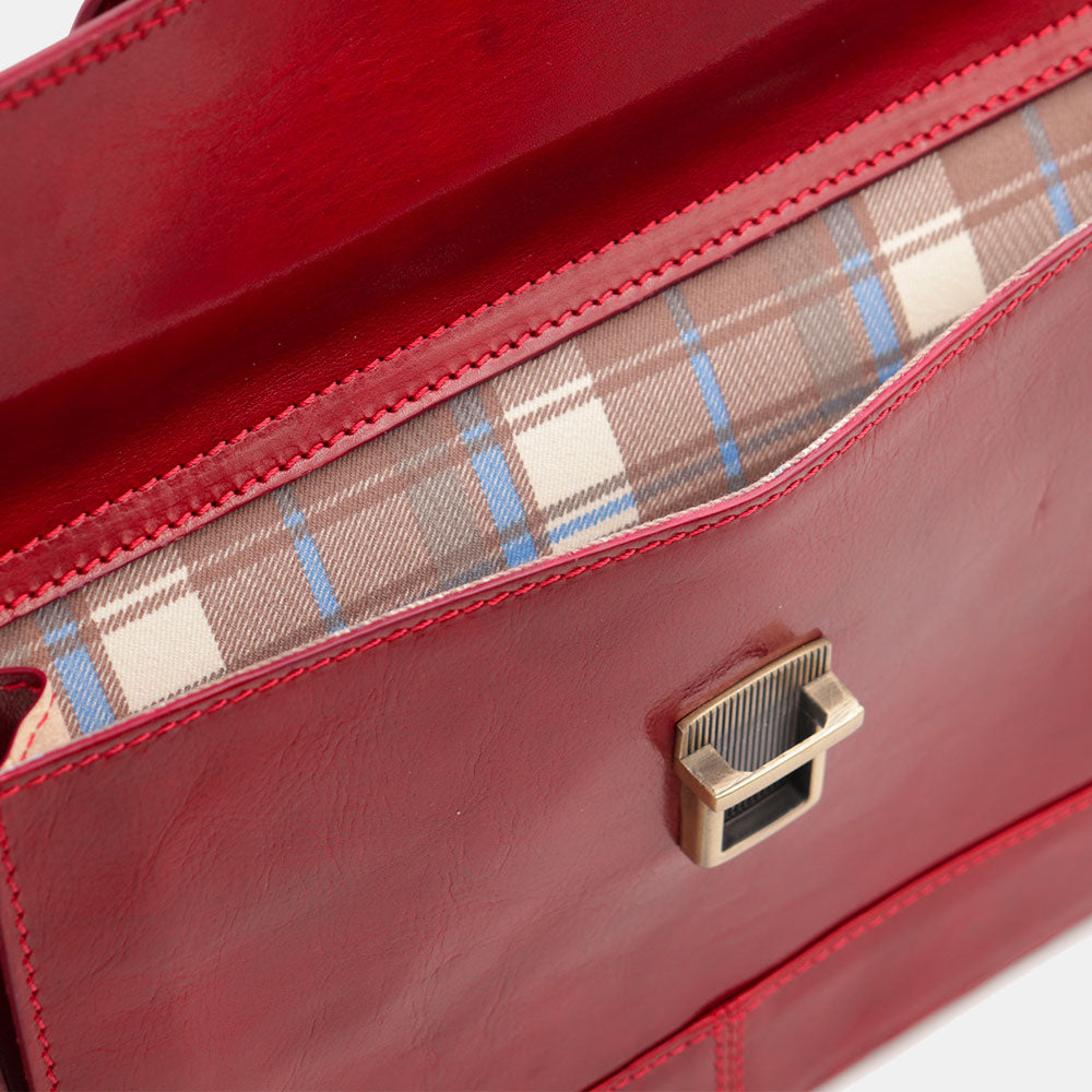 Borsa Medico Classica in Pelle Rossa VIAVERDI Made in Italy linea Firenze