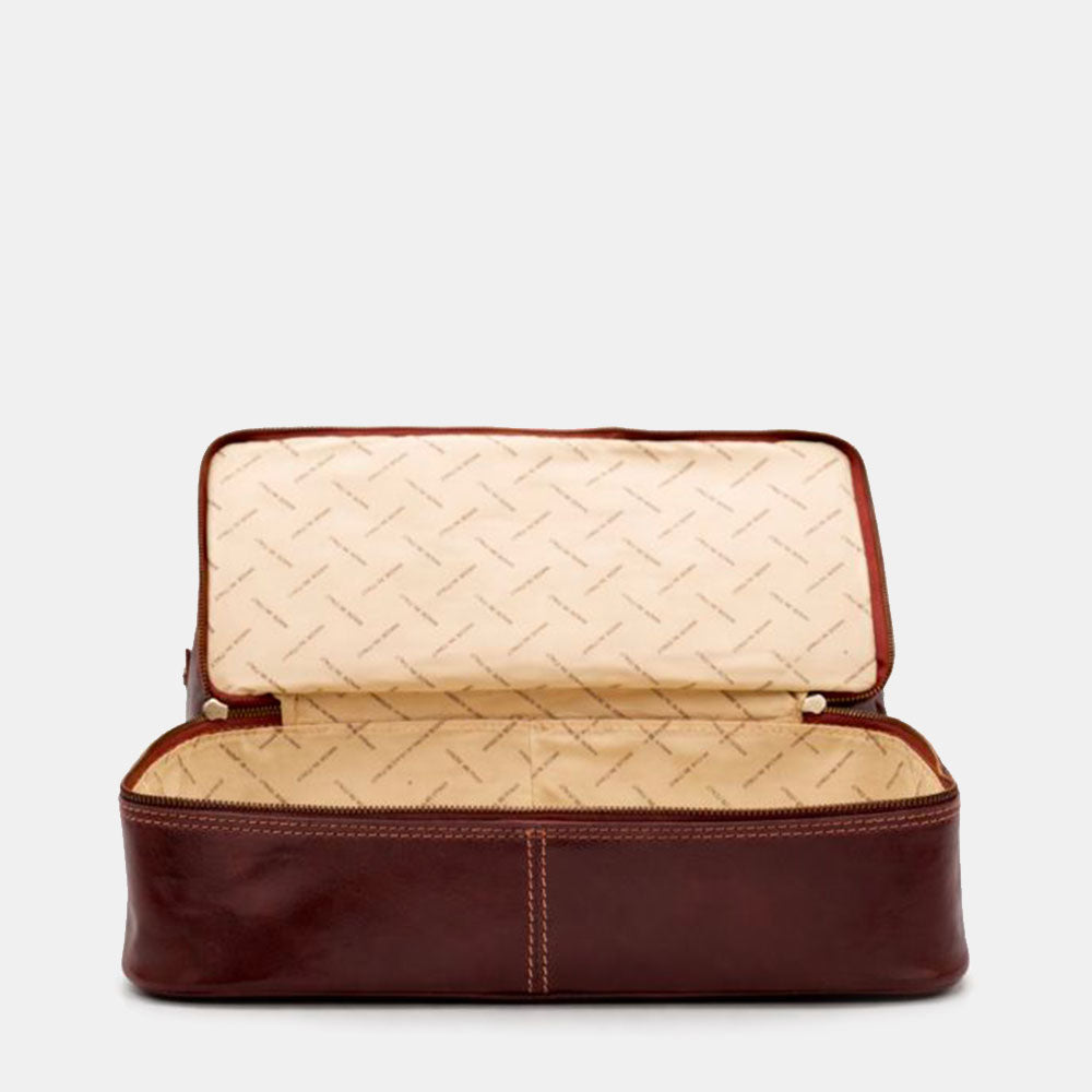 Brown Leather Doctor's Bag VIAVERDI Made in Italy Florence Line